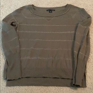 Olive green sweater with sparkly stripes